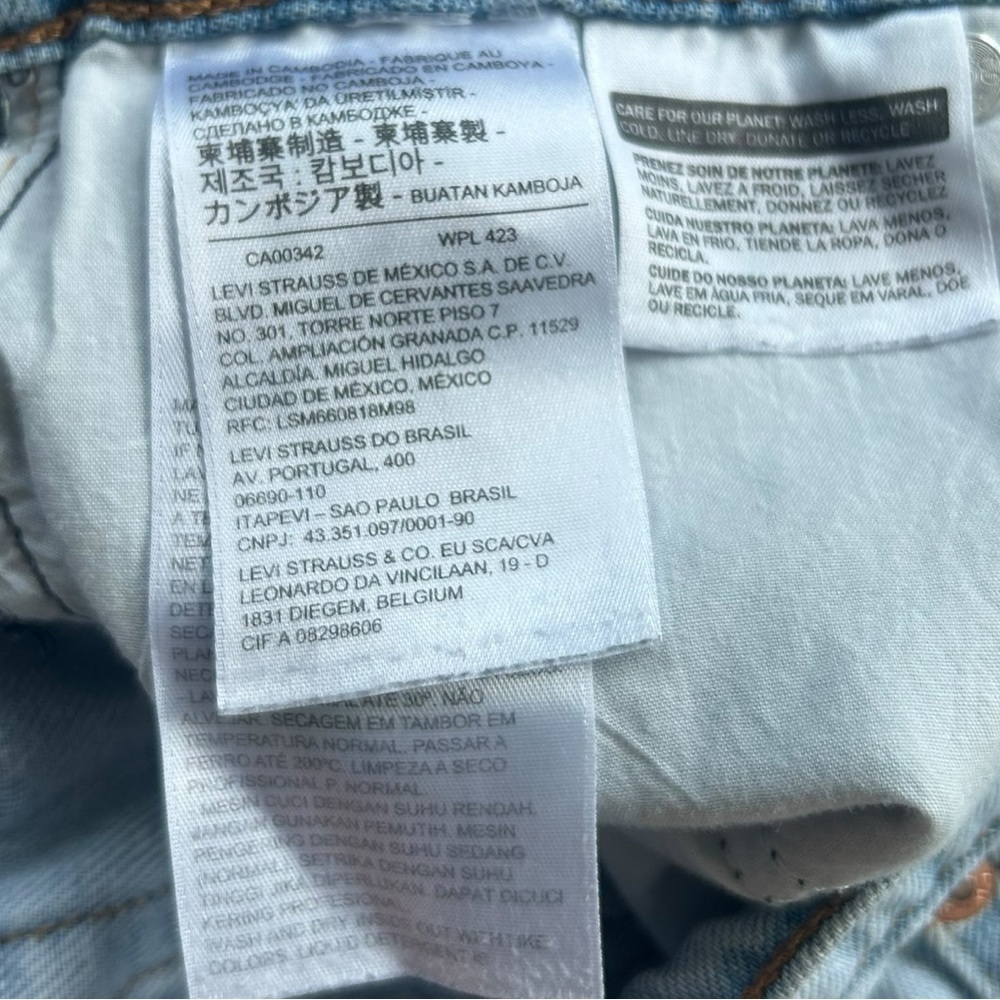 Levi's Premium Balloon Leg Jeans Light Wash Blue High Rise Waist Dad Jokes 24x26 - Picture 10 of 11